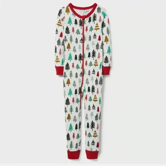 Gymboree Unisex Christmas Tree Pajama 1pc Christmas Holiday 100% Cotton - Picture 1 of 3